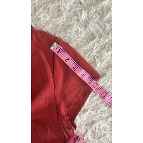 Long Tall Sally Women's Sz 8 Tall Burnt Orange Midi Tie Waist Shirt Dress #0600 - Picture 13 of 14